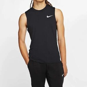 NIKE PRO MENS SLEEVELESS SLIM FIT TANK BLACK BV5629 SZ M NWT